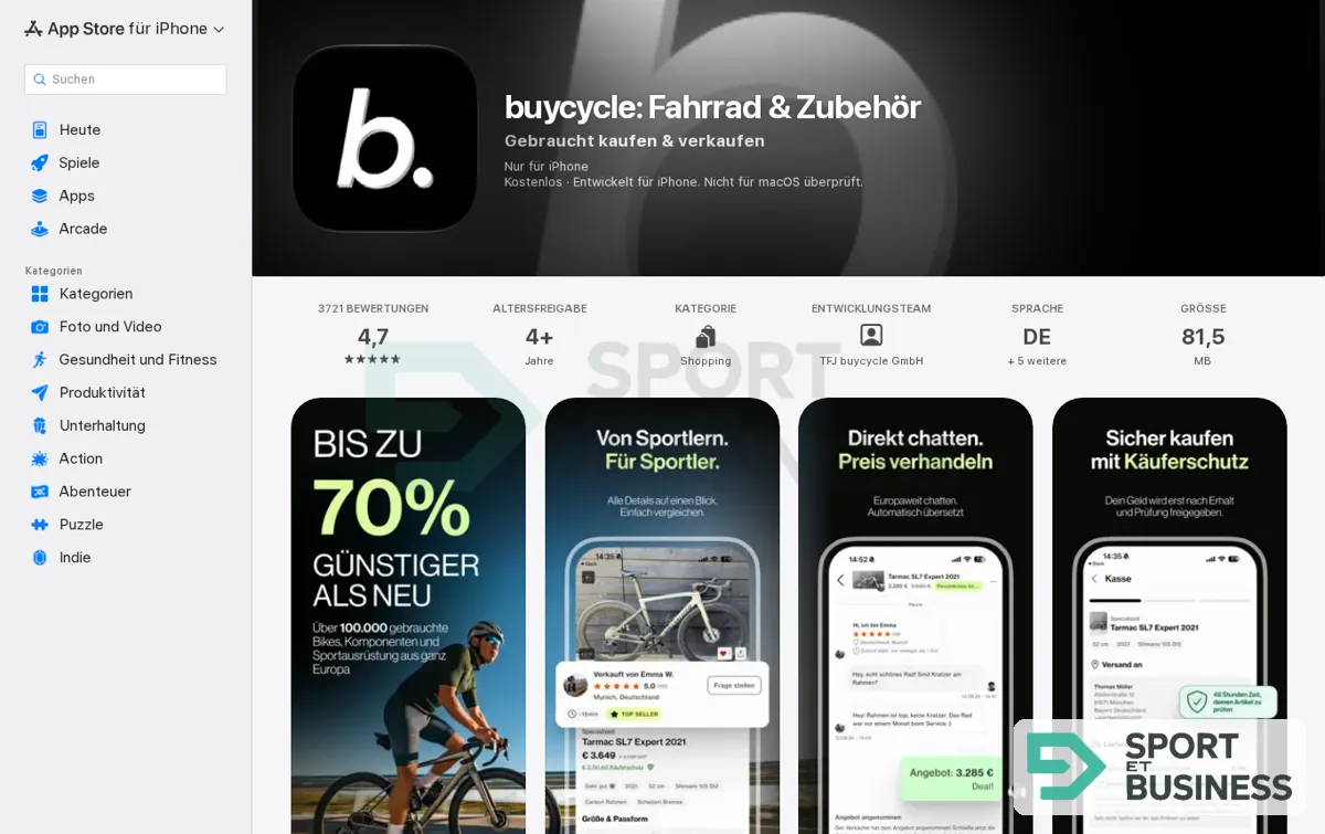 Capture : ‎buycycle: Fahrrad & Zubehör‑App – App Store